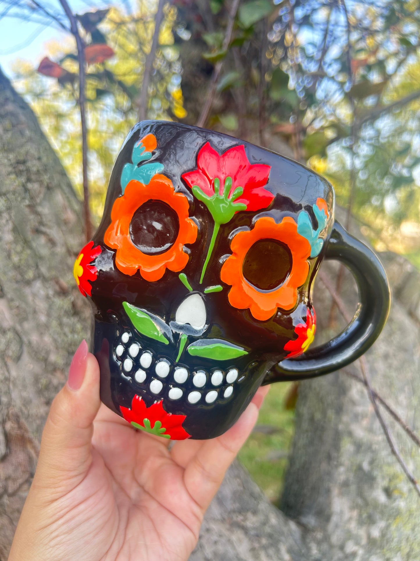 Sugar Skull Black Mug